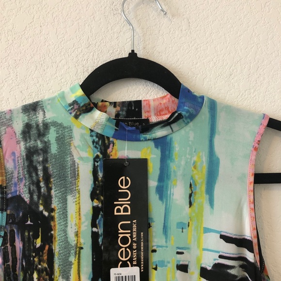 🆕OCEAN BLUE multicolor vertical print dress - Picture 4 of 9